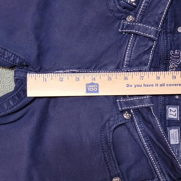 Miss Me Boot Cut Cross Embellished Bling Dark Wash Denim Jeans Womens Size 27 - Picture 11 of 13